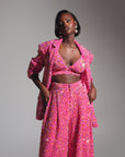 LIZA Sequin Bra Top in TOURMALINE