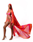 ANU PINK CHIFFON KAFTAN KIMONO