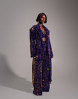 LIZA Sequin Long Jacket in TANZANITE
