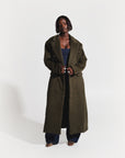 IMAN Wool Long jacket in OLIVE
