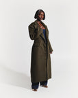 IMAN Wool Long jacket in OLIVE