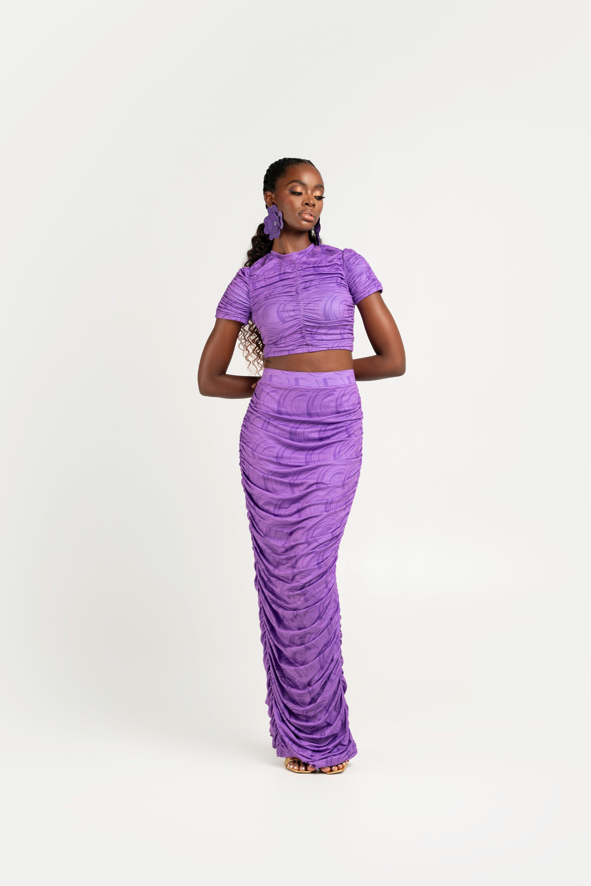 IZA RUCHED MAXI KNIT SET