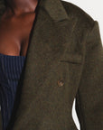 IMAN Wool Long jacket in OLIVE