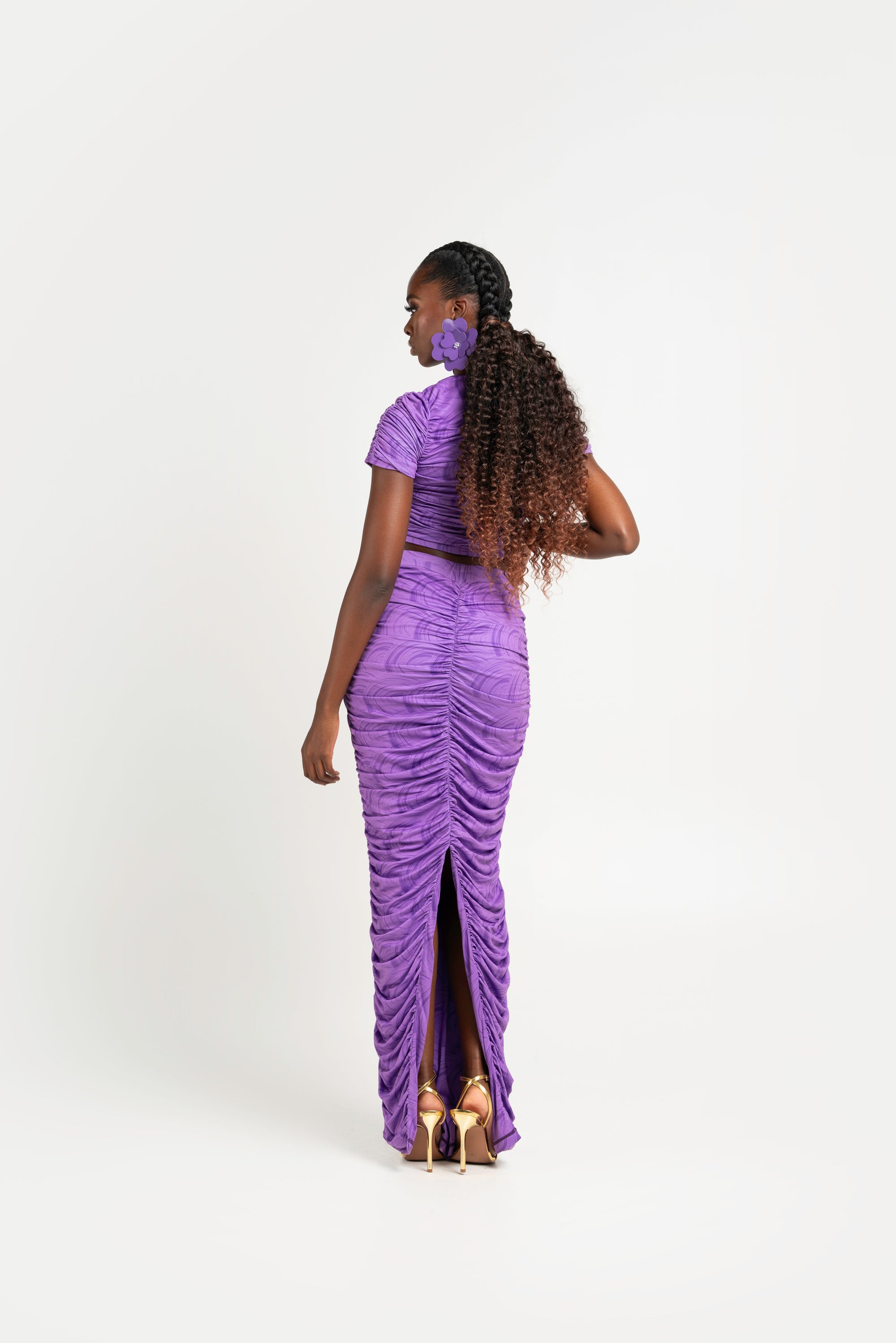 IZA RUCHED MAXI KNIT SET