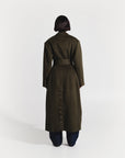 IMAN Wool Long jacket in OLIVE
