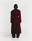 IMAN Wool Long jacket in BURGUNDY