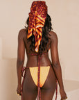 AMINAH ORANGE Reversible Bikini SET