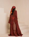 AMINAH ORANGE LONG SLEEVE CHIFFON KIMONO