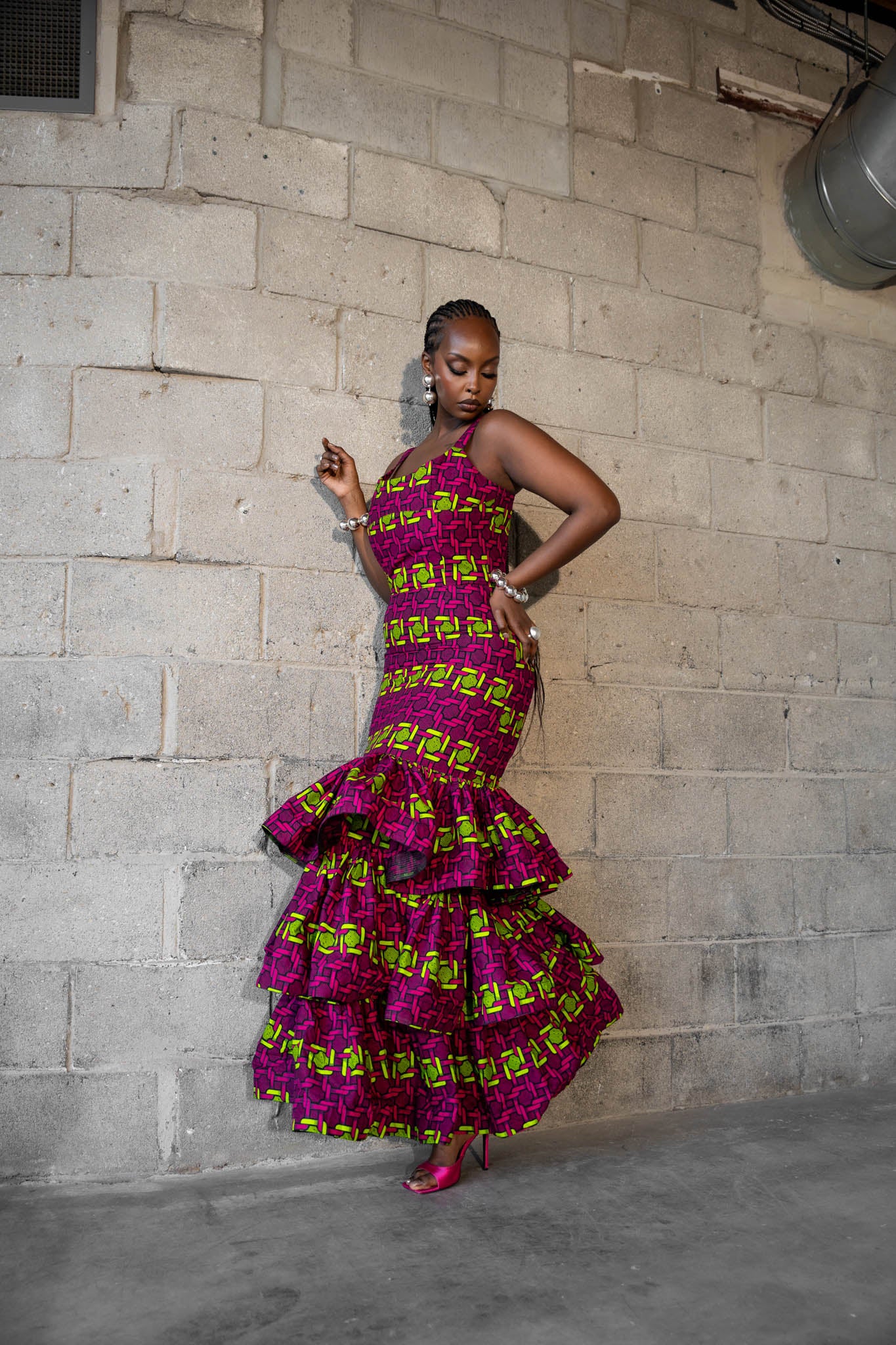chinese dress ladies WUNMI African Print Layered Mermaid Dress – OFUURE