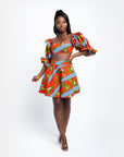 MONIFA African Print Mini Skirt