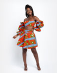 MONIFA African Print Mini Skirt