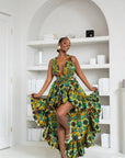 LINDA African Print Hi-low Infinity Dress