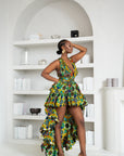 LINDA African Print Hi-low Infinity Dress