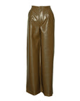 ONO Faux Leather Pants in Olive
