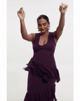 UYAI Sequin Fringe Maxi Dress in PURPLE
