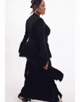 EME Sequin Fringe Maxi Dress in BLACK