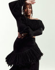 MMA Sequin Fringe Set in BLACK