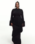 EME Sequin Fringe Maxi Dress in BLACK