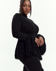 EME Sequin Fringe Maxi Dress in BLACK