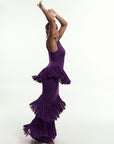 UYAI Sequin Fringe Maxi Dress in PURPLE