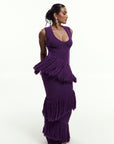 UYAI Sequin Fringe Maxi Dress in PURPLE