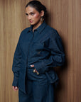 Denim Pinstripe TIA Button Up Shirt