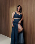 Denim Pinstripe DANI Maxi Skirt