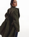 IMAN Wool Long jacket in OLIVE