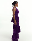 UYAI Sequin Fringe Maxi Dress in PURPLE