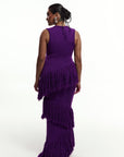UYAI Sequin Fringe Maxi Dress in PURPLE