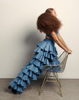 Light Denim DARIA Ruffle Pants