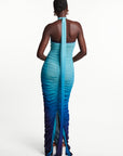 IRIS Ruched Halter Maxi Dress