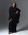 EME Sequin Fringe Maxi Dress in BLACK