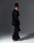 EME Sequin Fringe Maxi Dress in BLACK