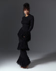 EME Sequin Fringe Maxi Dress in BLACK