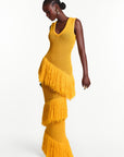 UYAI Sequin Fringe Maxi Dress in YELLOW