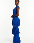 UYAI Sequin Fringe Maxi Dress in BLUE