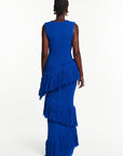 UYAI Sequin Fringe Maxi Dress in BLUE