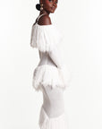 IGHO Sequin Fringe Maxi Dress in WHITE