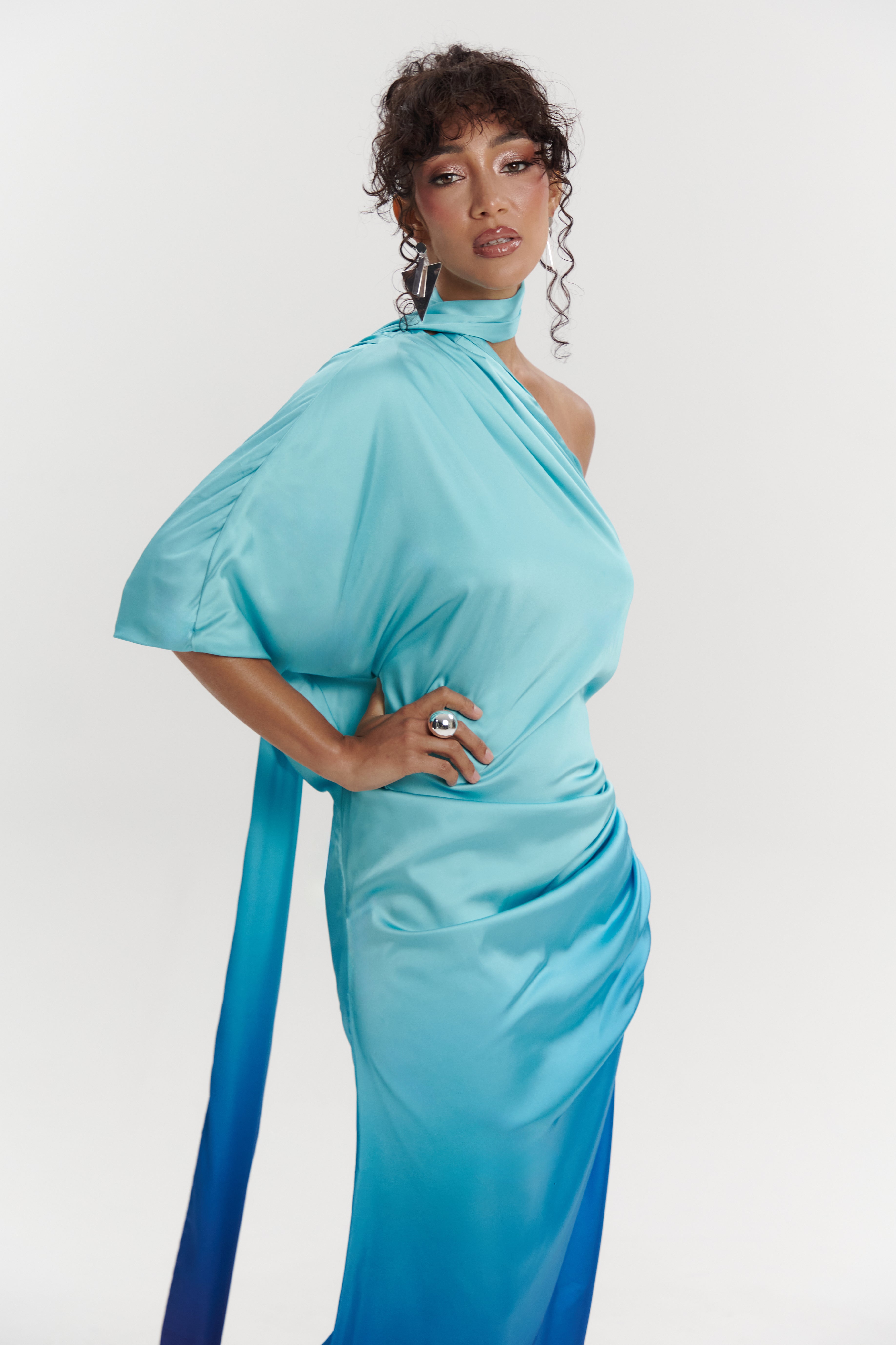 IRIS Drape Maxi Dress – OFUURE