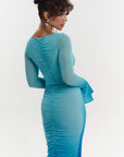 IRIS HI-LOW RUFFLE DRESS