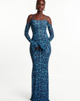 AZI BLUE Off shoulder Maxi Dress