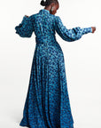 AZI BLUE MAXI SHIRT DRESS