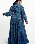 AZI BLUE MAXI SHIRT DRESS