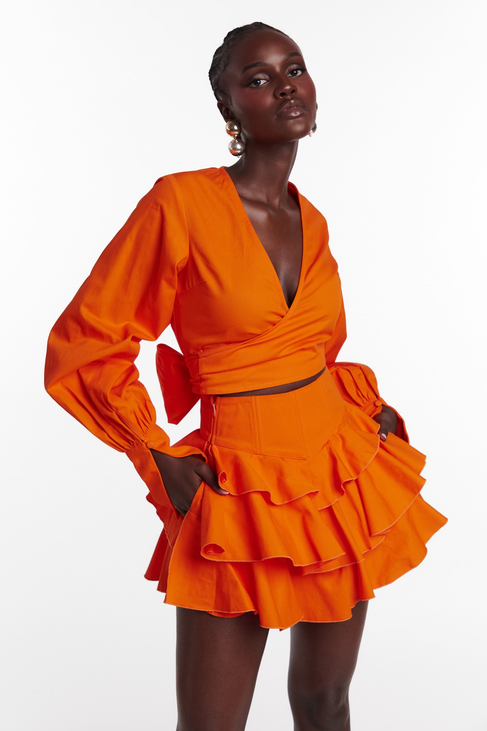 DANA Wrap Top in Orange – OFUURE