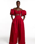 KIARA Wide Leg Pants in RED