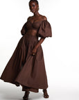 DANI Maxi skirt in BROWN