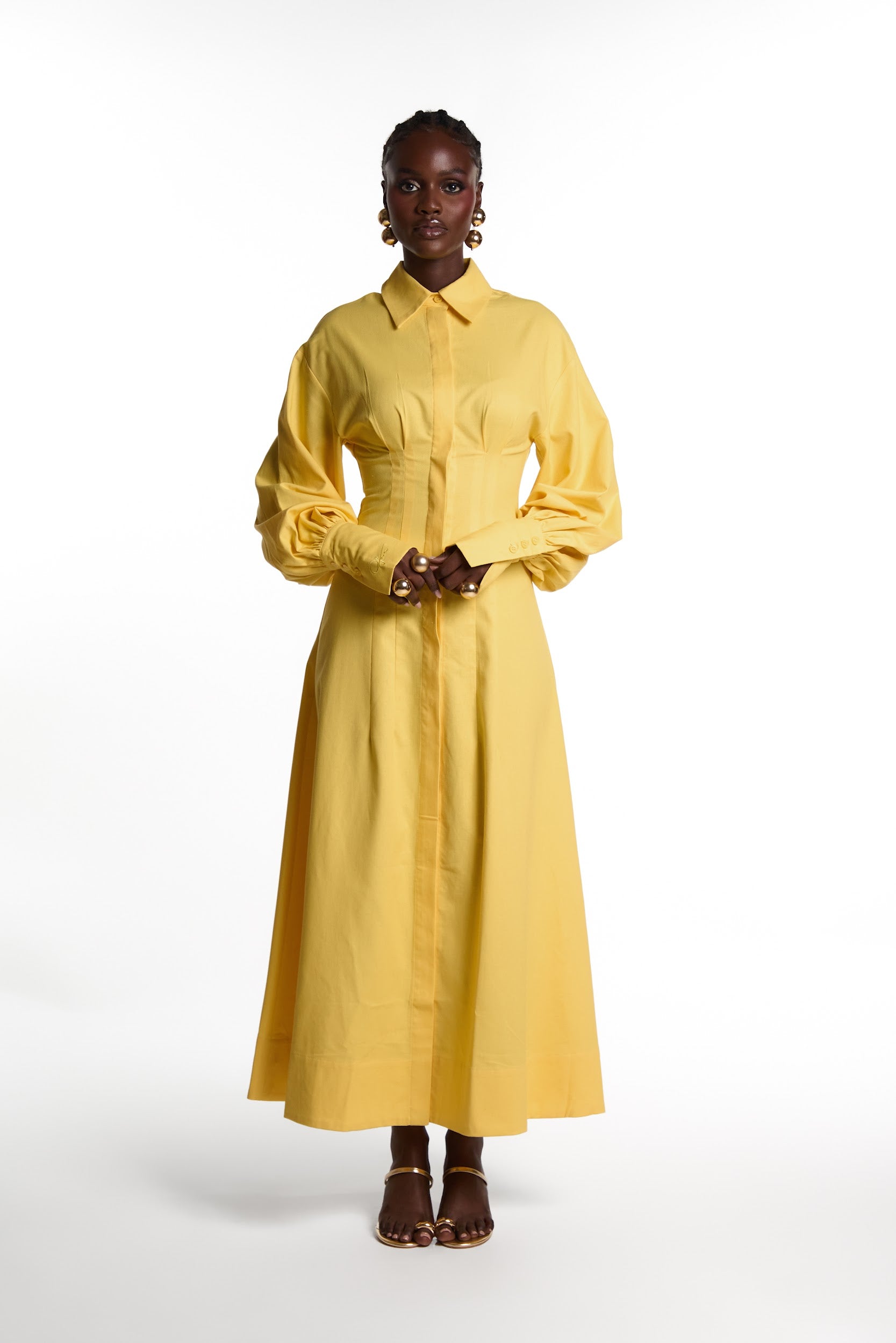VERA Shirt Dress in Yellow
