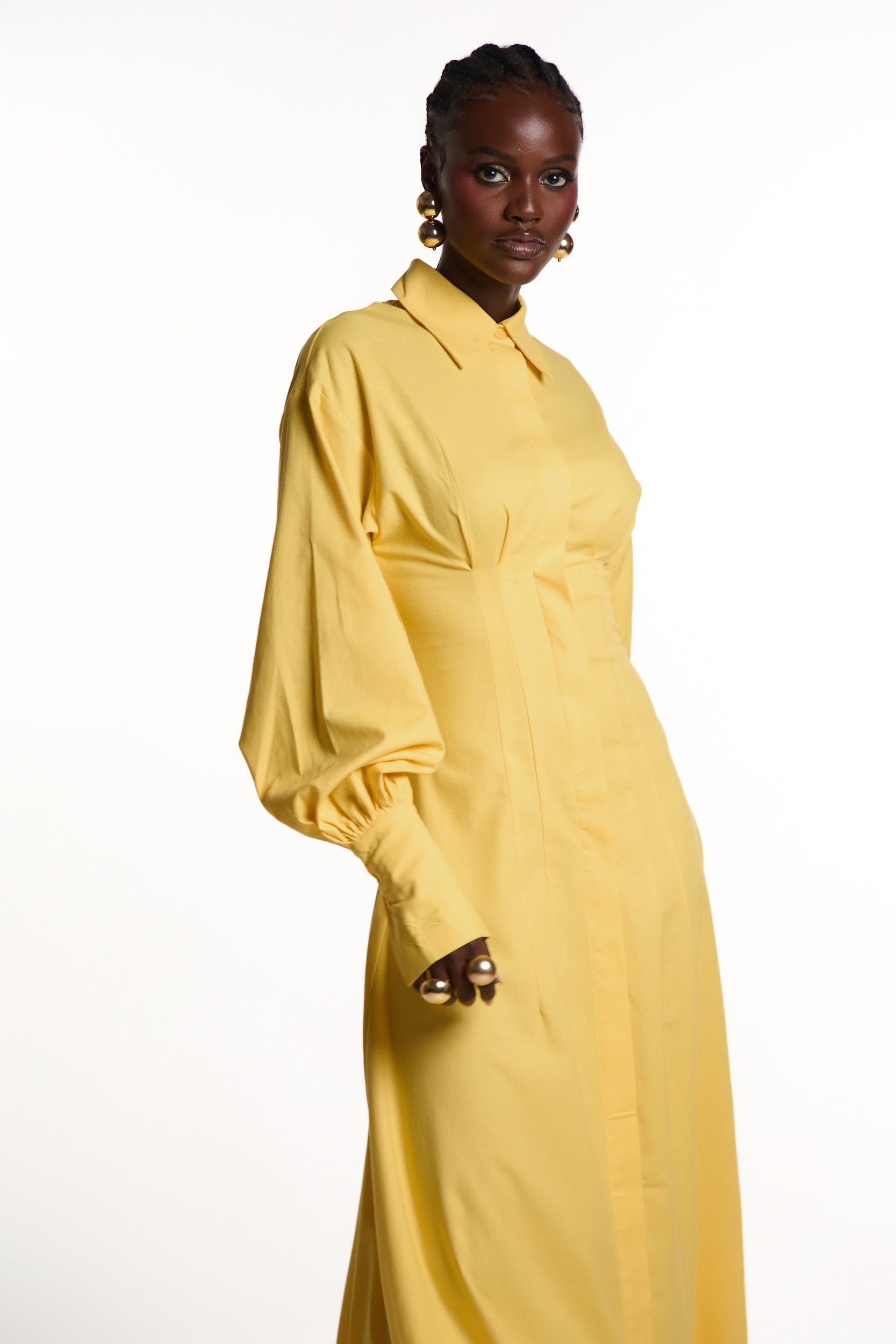 VERA Shirt Dress in Yellow – OFUURE