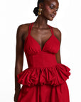ADELE Peplum Top in RED